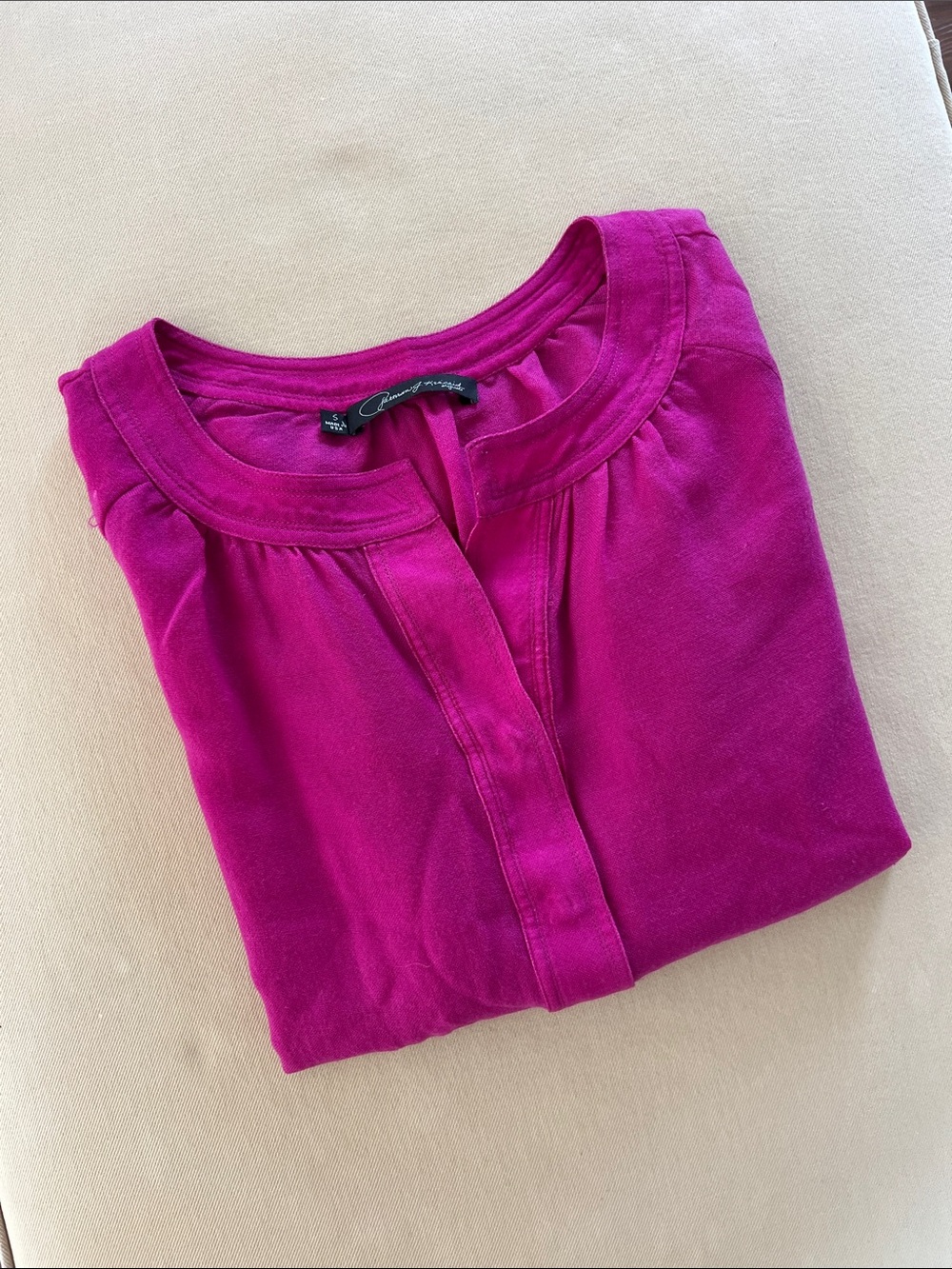 Patterson J. Kincaid fuchsia popover blouse
